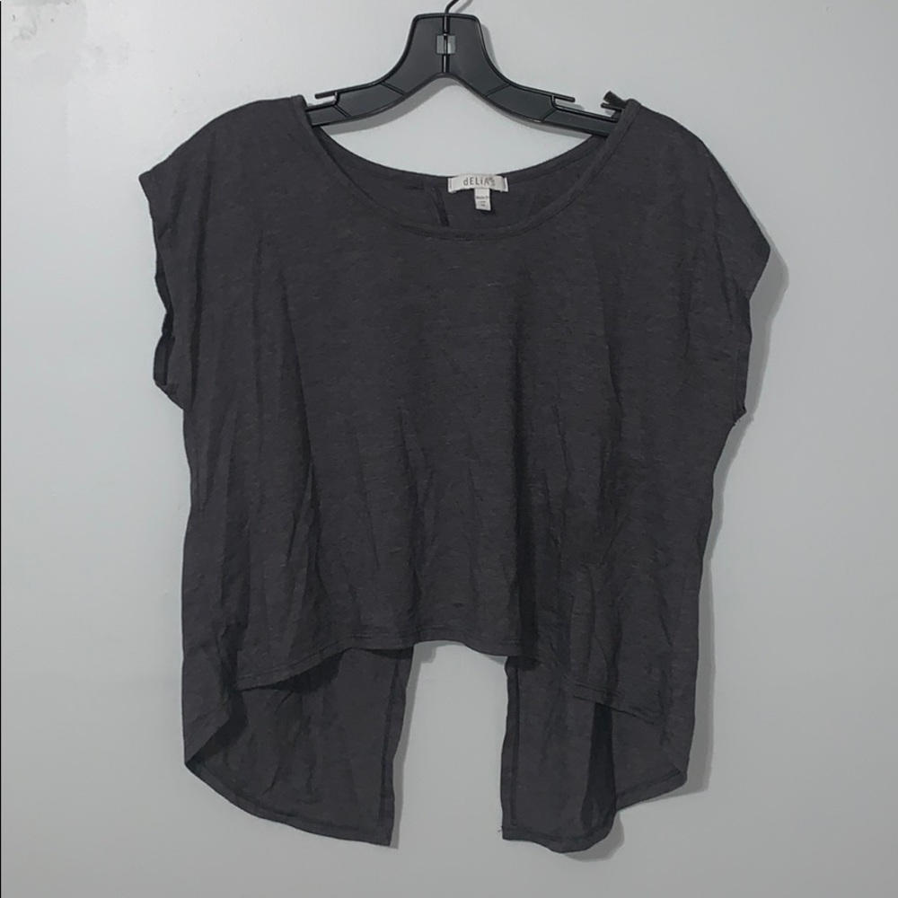 Delias gray tie-up crop top M